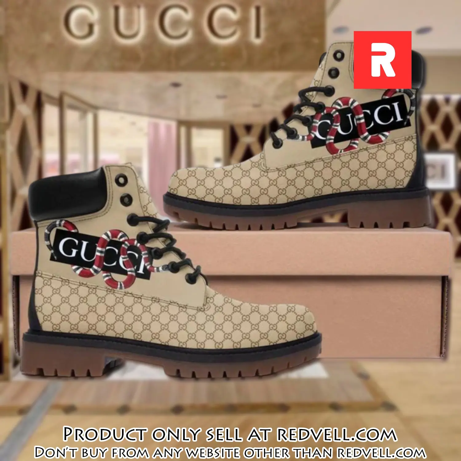 Gucci snake beige luxury brand boots premium gifts for men women rv3950825
